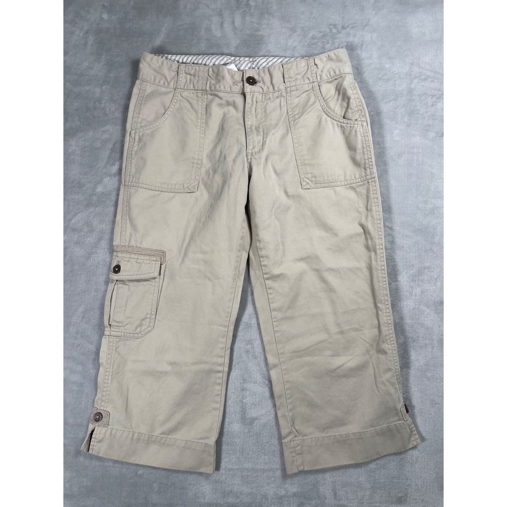 Carhartt Cargo Capri Pants Women's 4 Khaki Tan Utility Pocket Workwear